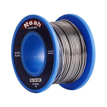 Imagem de Noah Fio de solda de núcleo de resina de chumbo de estanho para solda, conteúdo 2,0% fluxo de solda Sn60-Pd40 (0,8 mm, 50g)