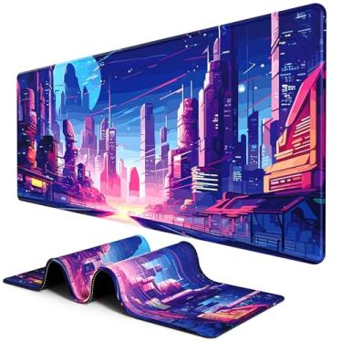 Imagem de BOSOBO Tapete de mouse grande, tapete de mesa, 2GG Extended Gaming Mouse Pad, tapete de mesa para escritório e casa, tapete de teclado longo, tapete de mouse enorme, capa completa de mesa 90 x 40 cm,