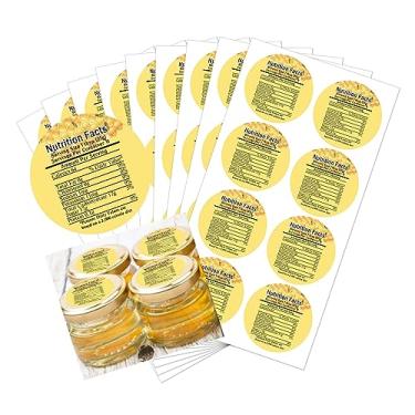 Imagem de Honey Nutrition Labels Honey Nutrition Facts Calories Health Benefits Mason Jar Labels 5 cm - Rótulo de conservas de nutrição de mel para potes de mel caseiros recipientes de mel 60 peças (médio)