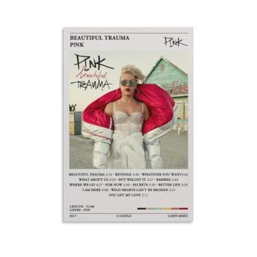 Imagem de SRYBBNKS P!nk Beautiful Trauma Canvas Poster Wall Decorative Art Painting Living Room Room Decoration Gift Unframe-style 12x18inch (30x45cm)