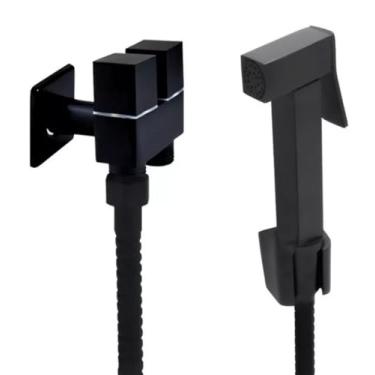 Imagem de Ducha Higiênica, Registro Saída Dupla E Flexível 1,5m Preta