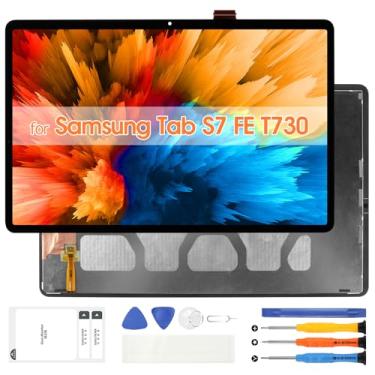 Imagem de Para tela LCD Samsung Galaxy Tab S7 FE, substituição de tela para tablet Samsung S7 FE SM-T730 T733 T735 T736 T737 T738U 12,4 polegadas digitalizador touch screen conjunto completo (não para S7 Plus)