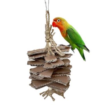 Imagem de Brinquedos de rasgar pássaros, brinquedo de mastigar pássaros de papelão, brinquedo de gaiola de pássaro para bochechas verdes Conures Sun Conures Caiques Senegais Quakers e papagaios de tamanho