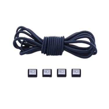 Imagem de Cadardos Sem Amarração Cadarços Elásticos Redondos Com Trava Cadarços De Tênis Para Crianças E Adultos Cadarços De Sapatos Rápidos E Preguiçosos Cadarços De Sapato(Navy blue)