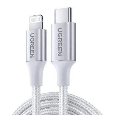 Imagem de Cabo Usb C para Lightning Ios Certificado Mfi Conector Reforçado Transmissão Alta Performance Compatível com Dispositivos Ios Design Elegante Prata 1 Metro Comprimento MPOWER
