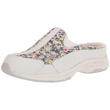 Imagem de Easy Spirit Traveltime593 Mule feminino, Estampa floral de couro branco, 39
