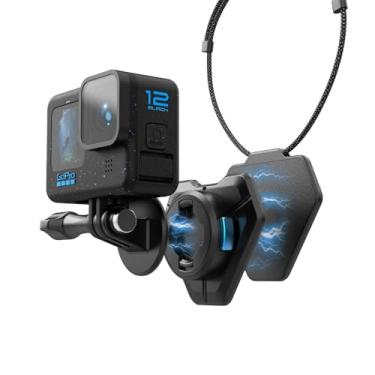 Imagem de Rugvis Suporte magnético no peito com alça de pescoço, colar de selfie invisível de 360° POV, acessórios de montagem compatíveis com GoPro Hero 13/12/11/10/9, Insta360, DJI Action 4 (preto-02)