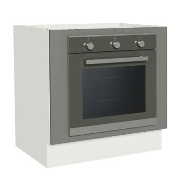 Imagem de Balcão para Forno de Embutir 80 x 60 cm Sem Tampo Branco/cinza Agata Madesa