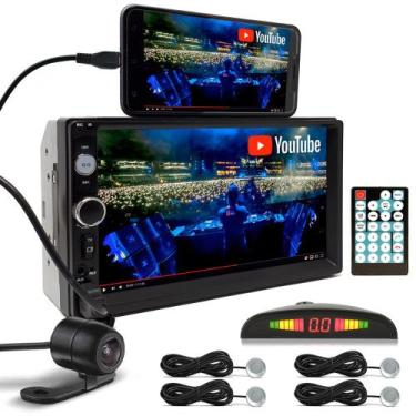 Imagem de Kit Multimídia + Câmera Ré + Sensor Ré Prata Honda New Fit 2009 2010 2