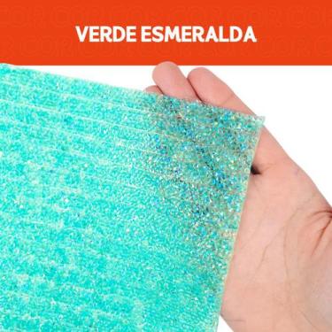 Imagem de Manta De Strass Termocolante  - Verde Esmeralda - 539 - 23 Tiras - 23x