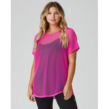 Imagem de Blusa Feminina Tule Academia Blusinha Verão Moda Fitness Transparente 
