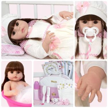 Imagem de Bebê Reborn Menina Linda Realista Corpo de Vinil Siliconado - Cegonha 