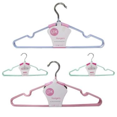 Imagem de Cabide Roupa De Acrilico Com Cava Colors 5 Pecas 40X19Cm 3Mm - Saz Com