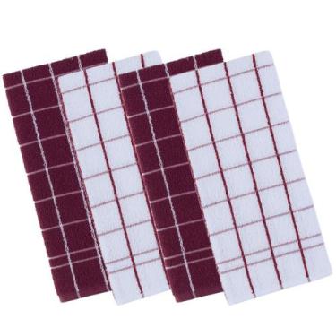Imagem de Kit 4 panos de prato teka chef premium atoalhado 100% algodão 45 x 70c