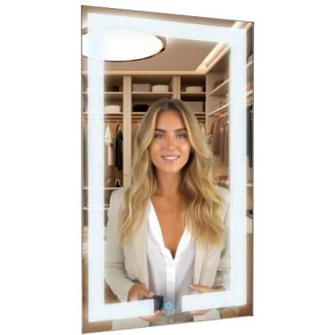 Imagem de Espelho Retangular 70x50cm Sala Led Touch Screen - ORNATO , LUZ FRIA 6