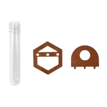 Imagem de Generic Vaso hidropônico para parede, prateleira de madeira para pendurar na janela, sala de estar, decorativa, tubo de ensaio interno, propagador de, Rack Hexagonal