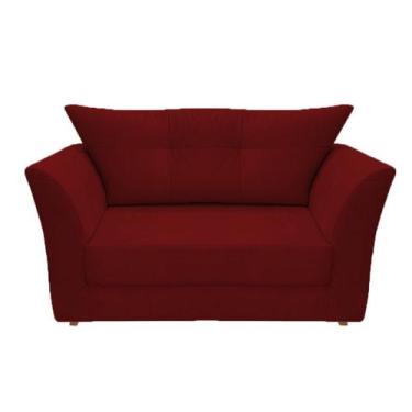 Imagem de Namoradeira Decorativa Isis Suede Marsala Pés Madeira Ms Decor - Mansã