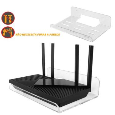 Imagem de Suporte De Parede Para Modem Roteador Conversor Acrilico transparente-