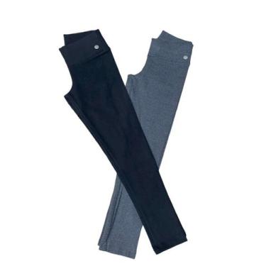 Imagem de Kit 2 Calças Legging Cotton Infantil - SUPORT FITNESS, Feminino, 12, P