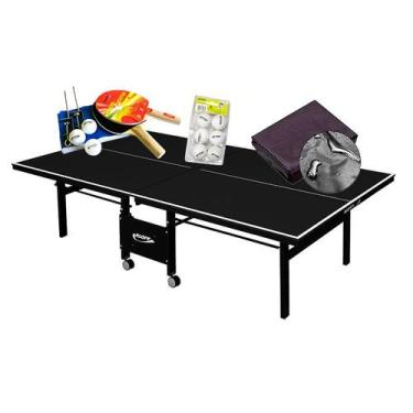 Imagem de MESA DE PING PONG MDF 18mm 1084 PRETA KLOPF + KIT completo 5030 + 6 Bo