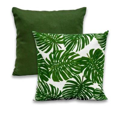 Imagem de Kit 2 Capas de Almofada 40x40cm Zíper Gorgurinho Lisa e Estampada - BE