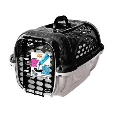 Imagem de Caixa de Transporte Panther Pop Plast Pet Preta para Cães e Gatos - Ta