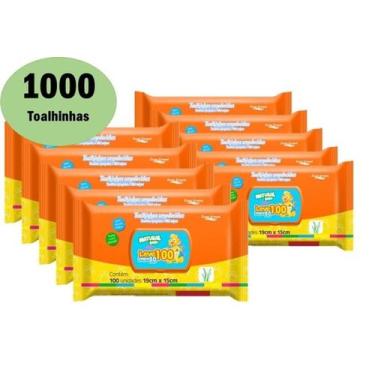 Imagem de Toalha Umedecida Natural Baby 100 unid - KIT 10 PACOTES - 1000UNID - E