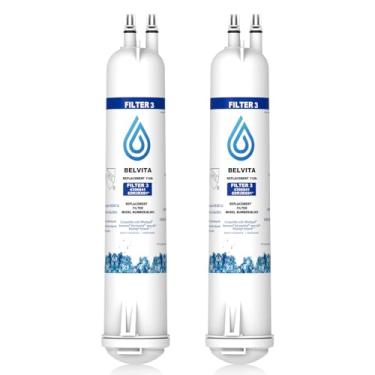Imagem de BELVITA Filtro de água compatível com EDR3RXD1, 4396841, 4396710, filtro 3, 46-9083, 46-9030, 9030, 9083 filtro de água para geladeira (pacote com 2)