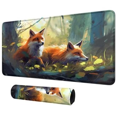 Imagem de DIGTIALL Card Mat for MTG & TCG Playmat Mouse Pad,24" x 14" Game Mat for MTG RPG CCG Trading Card Game Playmats Table Mat Perfect for Card Games Video Games Computer Office,Wild Foxes