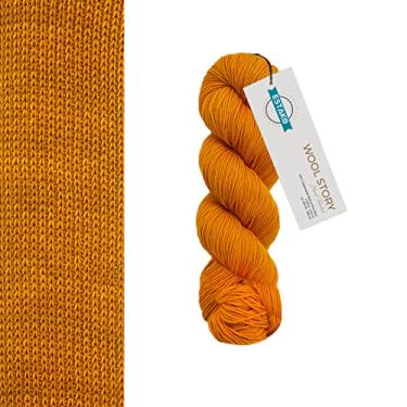 Imagem de Estako Lã Merino 100% superlavada pintada à mão Wool Story Super Fino (1) / 100 g - 100 g / 382 jardas - 350 mt (7830 - Cheddar escuro)