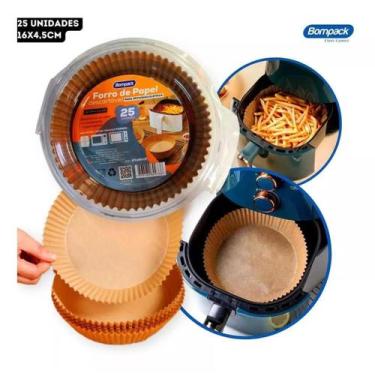 Imagem de 75un Forro De Papel P Air Fryer Microondas 16x4,5cm Barato - Bompack
