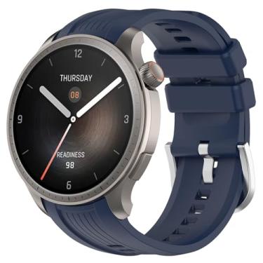 Imagem de Compatível com pulseiras de equilíbrio Amazfit para mulheres e homens, pulseiras de relógio de substituição de silicone esportivas ajustáveis para Amazfit Balance (A2286) (azul)