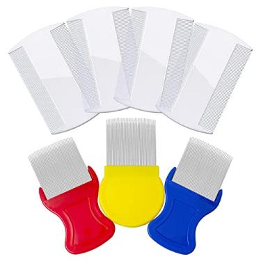 Imagem de Pente de piolhos pente de pulgas para gatos conjunto de pente de animal de estimação metal fino remover marcas de lágrima cabelo flutuante caspa (B)