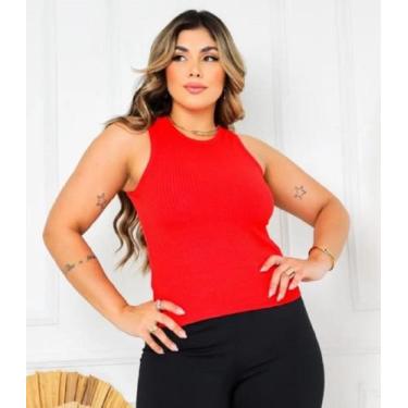 Imagem de Blusa Regata Feminina Tecido Premium Duplo Forro amaricana Básica - C.