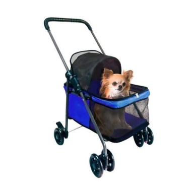 Imagem de Carrinho de Passeio Pet para Cães e Gatos - Azul - Dedobrinquedo