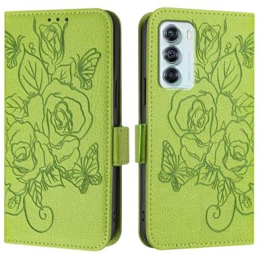 Imagem de Capa de Estojo Compatible with Motorola Moto Edg S30/G200 5G Case,Wallet Case Slim PU Leather Phone Flip Folio Case,Shockproof Protective Case with Card Holders+Wrist Strap Capa de Estojo(Green)