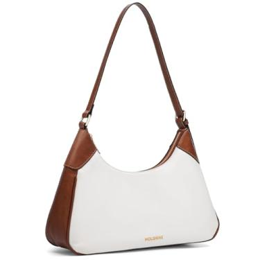 Imagem de molshine Bolsa de ombro, bolsa crescente de couro PU, bolsa de axila, bolsa clutch de festa para mulheres modelo DLK0059, Branco