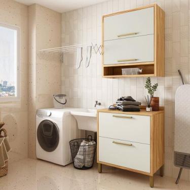 Imagem de Conjunto para Lavanderia com 2 Peças 100% Mdf Vicenza Espresso Móveis