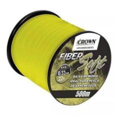 Imagem de  Linha Fiber Soft Monofilamento Crown Amarela 0,31 19ib 500m