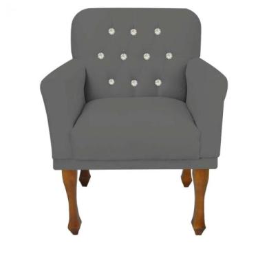 Imagem de Poltrona Cadeira Decorativa  Mona com Strass Sala de Estar Recepção Es