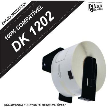 Imagem de 1 Rolo Dk 1202  + 1 Suporte Desmontável - Etiqueta Compatível Dk 1202 