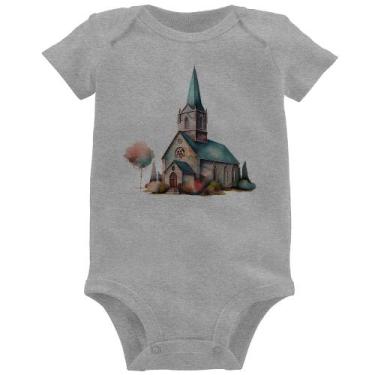 Imagem de Body Bebê Igreja Arte - Foca na Moda, Cinza, M