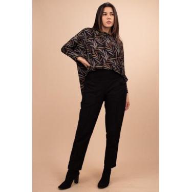 Imagem de Blusa Ampla  Morcego Manga Longa Folhas de Dracena - amazonia vital