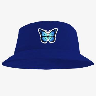 Imagem de Chapéu Bucket Hat Estampado Borboleta - MP Moda Masculina, Único, Azul
