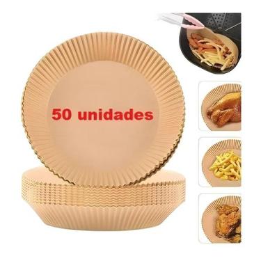 Imagem de Kit 50 Papel Forma Air Fryer Forro Descartável  Antiaderente - ZEM