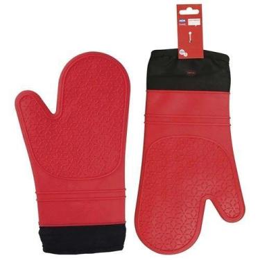 Imagem de Kit com 2 Luvas Térmica de Silicone Manga Longa com Forro - Mor