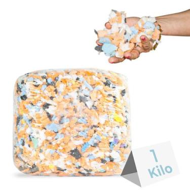 Imagem de 1 Kilo de Flocos De Espuma Para Enchimento Almofada Puff - spumas