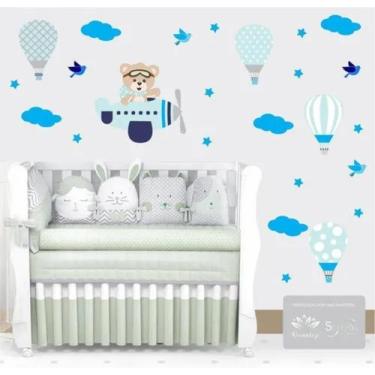 Imagem de Adesivo De Parede Menino Principe Urso Aviador - pinkie