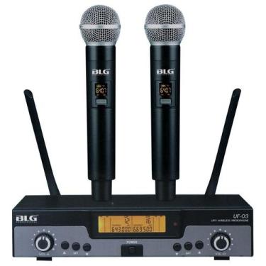 Imagem de Microfone Sem Fio Duplo BLG Uhf DSP - UF-03