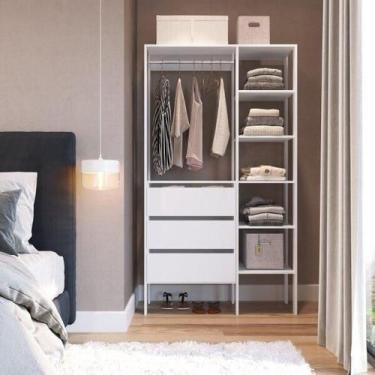 Imagem de Estante Closet com 3 Gavetas e 5 Nichos - Branco - Placa e Ponto, Bran